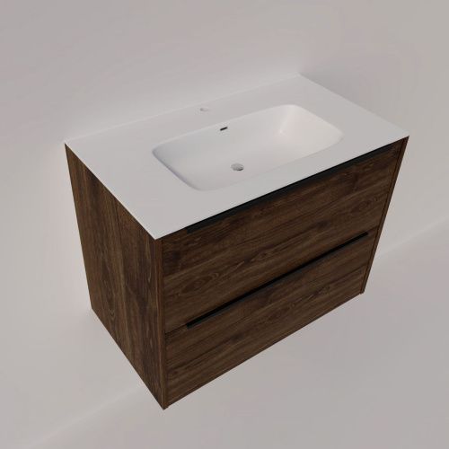 Тумба под раковину La Fenice Tesoro FNC-01-TES-DGT-80-2 80х40 подвесная цвет коричневый - фото 4