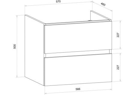 Тумба под раковину Art&Max TECHNO AM-Techno-600-2C-SO-FC305 60х50 подвесная цвет серый