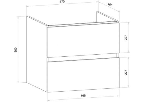 Тумба под раковину Art&Max TECHNO AM-Techno-600-2C-SO-MR960 60х50 подвесная цвет белый - фото 5