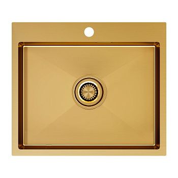 Кухонная мойка Paulmark VELTEN 59 PM805951-BG 60х50 цвет золото поверхность брашированная