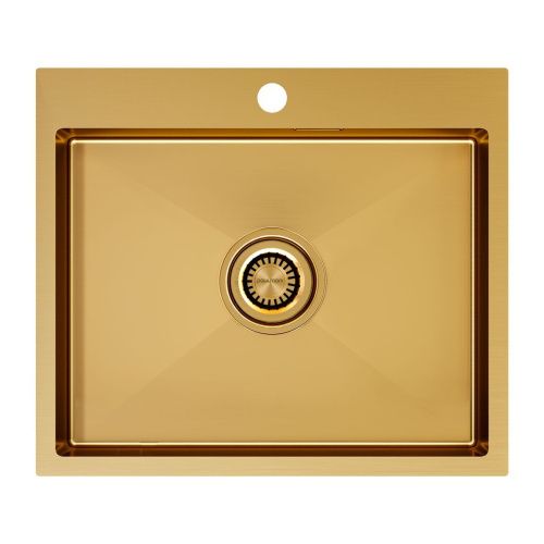 Кухонная мойка Paulmark VELTEN 59 PM805951-BG 60х50 цвет золото поверхность брашированная