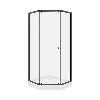 Душевой уголок Parly ZEP91B 90х90 стекло прозрачное профиль черный с поддоном