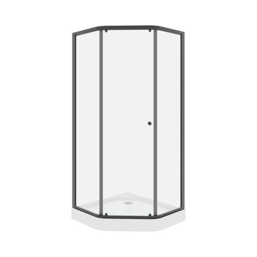 Душевой уголок Parly ZEP91B 90х90 стекло прозрачное профиль черный с поддоном