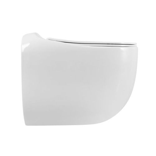 Унитаз подвесной Art&Max Forli AM020CHR/SC белый с сиденьем микролифт каскадный смыв - фото 4