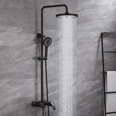 Душевая стойка Rose R1136H настенная цвет черный