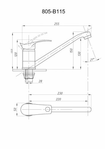 Смеситель для кухни FAUZT FZs-805-115 на мойку хром - фото 4
