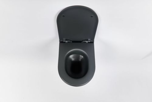 Чаша унитаза подвесная Galassia Dream 7334NEMT цвет черный без сиденья безободковая каскадный смыв - фото 4