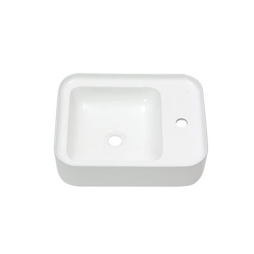 Раковина из сантехнического фарфора Melana 320309-805 50х40 накладная цвет белый 1 отверстие под смеситель - фото 4