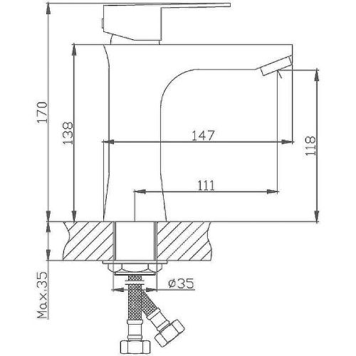 Смеситель Haiba HB802 HB10802 на раковину нержавеющая сталь - фото 2