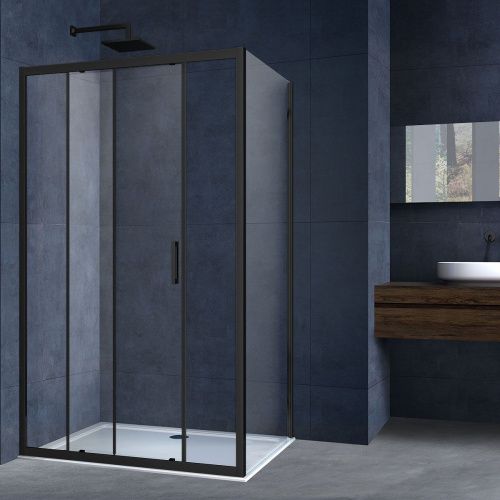 Душевой уголок Vincea Alpha VSR-3AL9012CLB 120х90 стекло прозрачное профиль черный без поддона