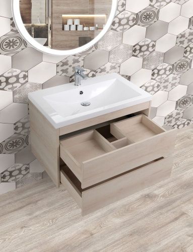 Тумба под раковину Art&Max FAMILY Family-580-2C-SO-PB 60х50 подвесная цвет бежевый - фото 3