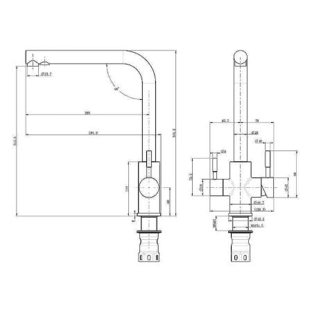Смеситель для кухни OLIVE'S Balear 13450BL на столешницу нержавеющая сталь