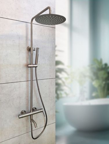 Душевая стойка AltroBagno Unione AltroBagnoUnione030210GM настенная цвет оружейная сталь - фото 3