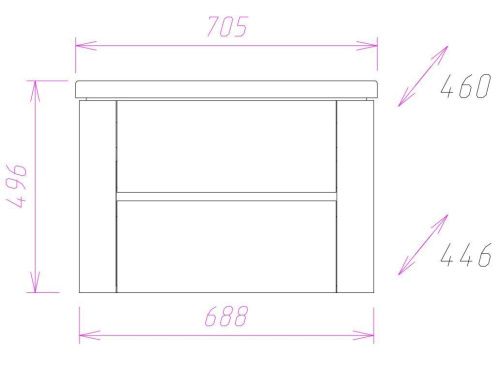 Тумба под раковину Onika Стоун 107044 70х50 подвесная цвет белый/серый - фото 3