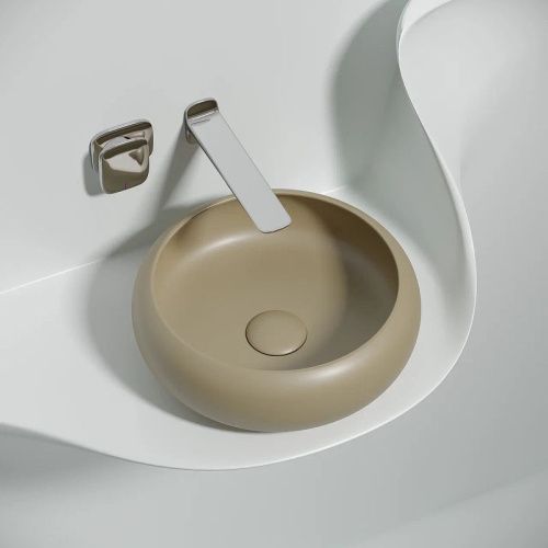 Раковина из сантехнического фарфора Ceramica Nova ELEMENT CN6050MC 40х40 накладная цвет коричневый без отверстий под смеситель - фото 4