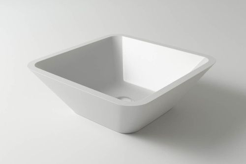 Раковина из искусственного камня Holbi SATURN 1.02.004.11.1 40х40 накладная цвет белый