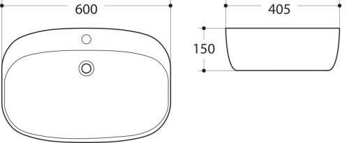 Раковина керамическая Art&Max AM-78375 60х40 накладная цвет белый - фото 2