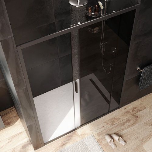 Душевая дверь Am.Pm Gem W90G-140-1-195BG 140х195 стекло прозрачное профиль черный - фото 3