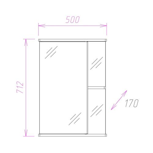 Зеркало-шкаф Onika Карина 205012 50х70 подвесной цвет белый - фото 3