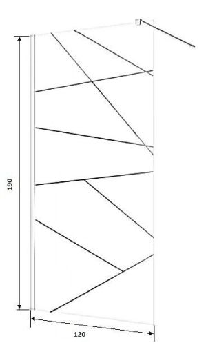 Душевая перегородка Cerutti SPA PICK T120 120х190 стекло прозрачное/матовое профиль хром - фото 5