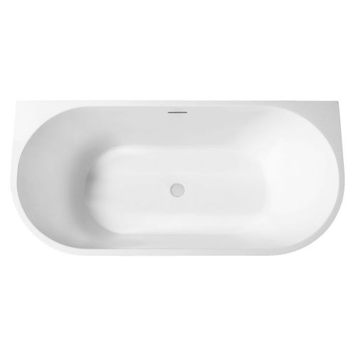 Ванна акриловая Abber AB9216-1.7MW 170х80 пристенная овальная с каркасом - фото 3