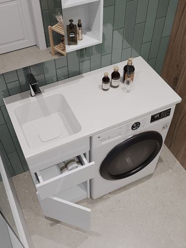 Тумба с раковиной Orange Sistema ST-40TUW+RAL 100х50 напольная цвет белый - фото 3