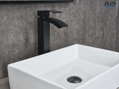 Смеситель для раковины Gid Cascada L120BMD на столешницу черный - фото 2