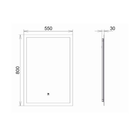 Зеркало с подсветкой Comforty Эдельвейс 00-00014240CF 60х80 подвесное