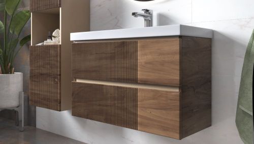 Тумба под раковину Velvex Mondi 308 акация темная 80х40 подвесная цвет коричневый - фото 3