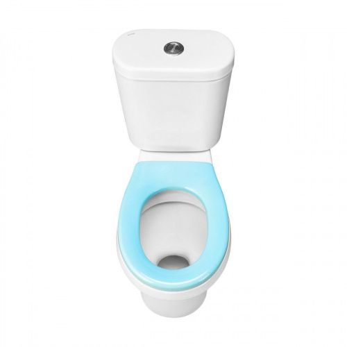 Унитаз-компакт напольный с бачком Santek Каспер 1WH501846 белый/голубой с сиденьем каскадный смыв - фото 3