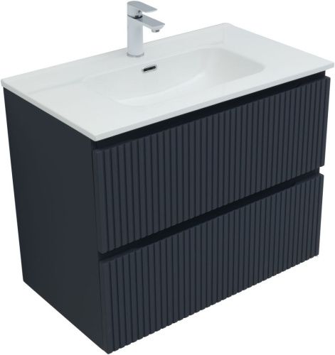 Тумба под раковину Aquanet Джейн (Flat) 00335429 80х50 подвесная цвет синий - фото 2