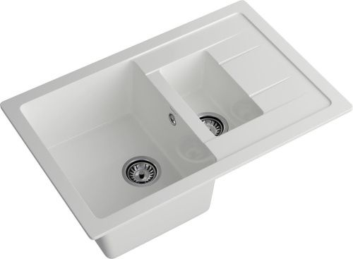 Кухонная мойка Granfest Quadro Q-775KL иней 75х50 цвет белый поверхность матовая - фото 2
