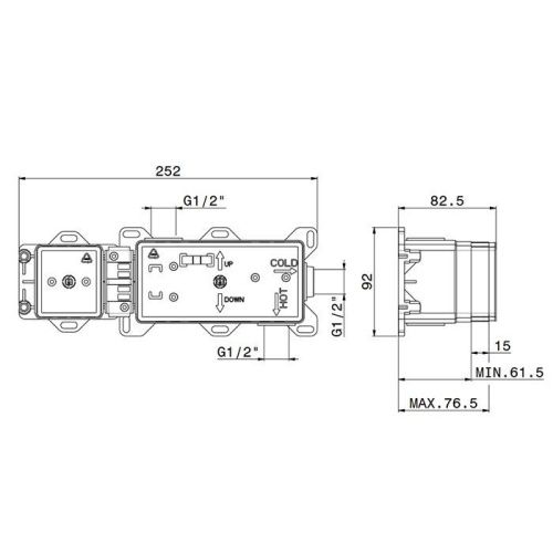 Внутренняя часть для смесителя для душа, с душем и с переключателем на 2 потока и выходом Newform 31086.00.000 - фото 2