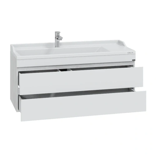 Тумба под раковину СанТа Марс 700424 120х50 подвесная цвет белый/серый - фото 3