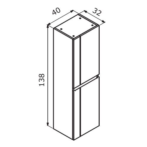 Шкаф-пенал Orka Likya 3001084 40х140 подвесной цвет черный - фото 5
