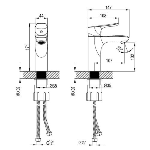 Смеситель LeMark Selena LM0806C на раковину хром - фото 2