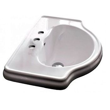 Раковина из сантехнического фарфора Kerasan Retro 103001*3 60х50 встраиваемая цвет белый 3 отверстия под смеситель