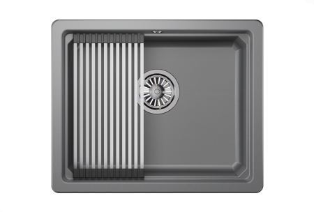 Кухонная мойка Granula Kitchen Space 5501U, АЛЮМИНИУМ 55х45 цвет серый поверхность матовая