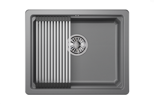 Кухонная мойка Granula Kitchen Space 5501U, АЛЮМИНИУМ 55х45 цвет серый поверхность матовая - фото 2