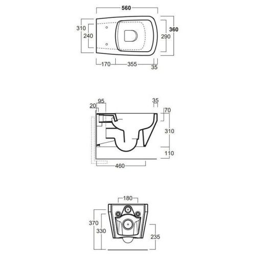 Чаша унитаза подвесная Simas Baden Baden BB18bi matt цвет белый без сиденья безободковая смыв торнадо - фото 2