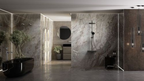 Душевая стойка Vincea Inspire VSFS-3I12TMB настенная цвет черный с термостатом - фото 2