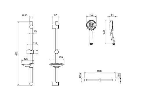 Душевой гарнитур Aquatek БЕТТА AQ2015MB настенный черный - фото 4