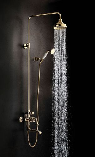 Душевая стойка LeMark Brava LM4762G настенная цвет золото - фото 2