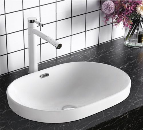 Раковина из сантехнического фарфора Cerutti SPA CR018 60х40 накладная цвет белый без отверстий под смеситель - фото 2