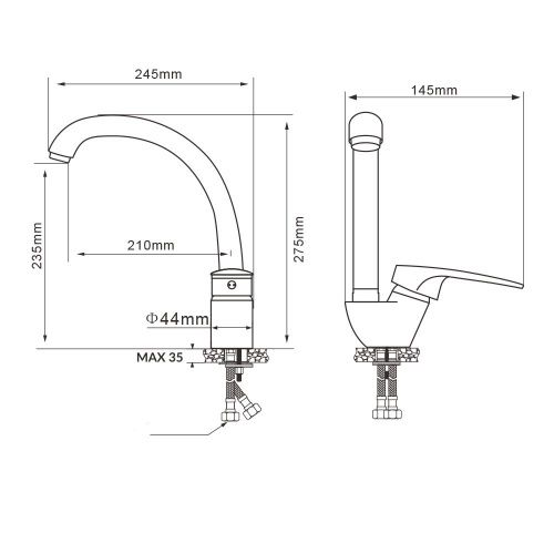 Смеситель для кухни WesnaArt Kometa KOM17-12040 на мойку хром - фото 2