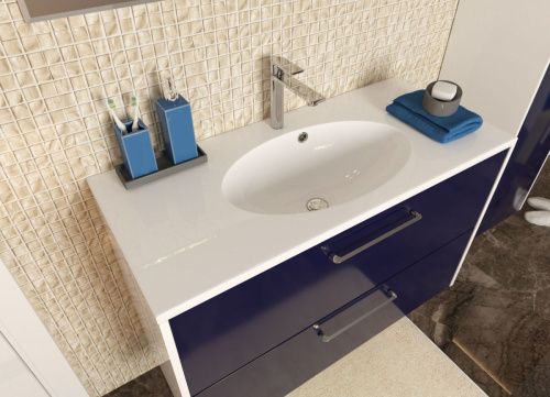 Раковина из искусственного камня Эстет Вегас ФР-00014919 100х50 накладная цвет белый 1 отверстие под смеситель - фото 3