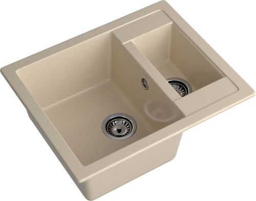 Кухонная мойка Granfest Quadro Q-610K кашемир 60х50 цвет бежевый поверхность матовая - фото 2