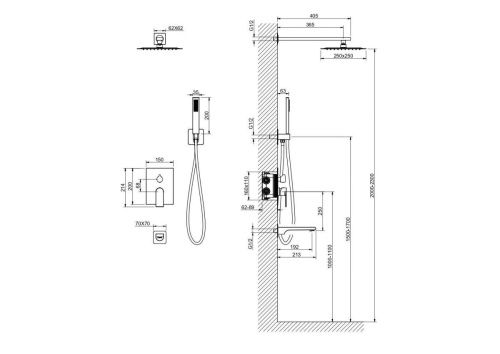 Душевая система Aquatek ЛИРА AQ1473CR встраиваемая в стену цвет хром - фото 4