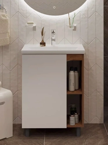 Тумба с раковиной 1MarKa Orlan Ц0000026839 60х40 напольная цвет белый - фото 4