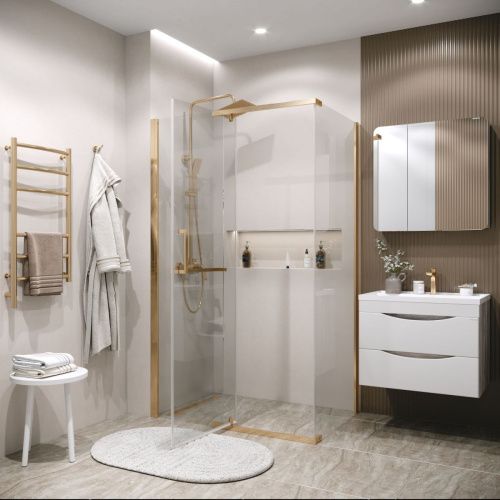 Душевой уголок Grossman Pragma 120.K33.03.1290.32.00 120х90 стекло прозрачное профиль золото без поддона - фото 5